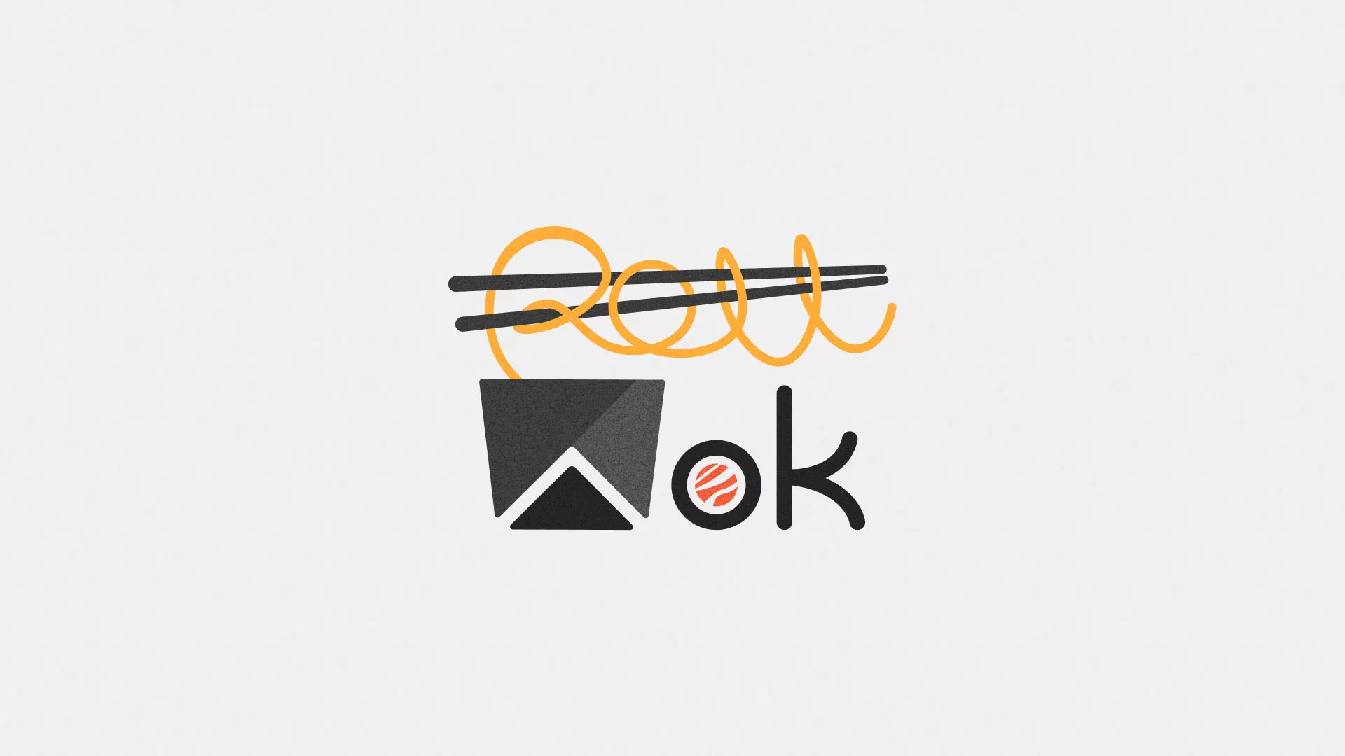 Разработка логотипа суши-бара «Roll Wok Club» в Сургуте